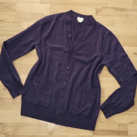 Club Monaco Button Boyfriend Cardigan S Purple Laine Wool - Picture 4 of 11